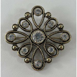 Premier Designs Jewelry - Vintage Fancy Rhinestone Pendant Pin Brooch NEW